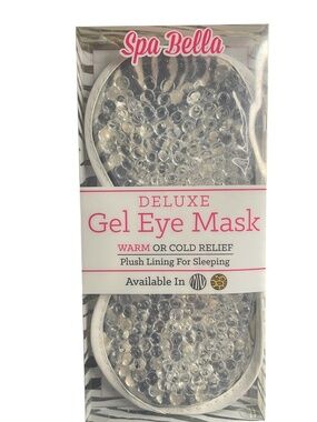 Spa Bella Deluxe GEL EYE MASK Warm or Cold Relief - Migraine Headaches - Zebra